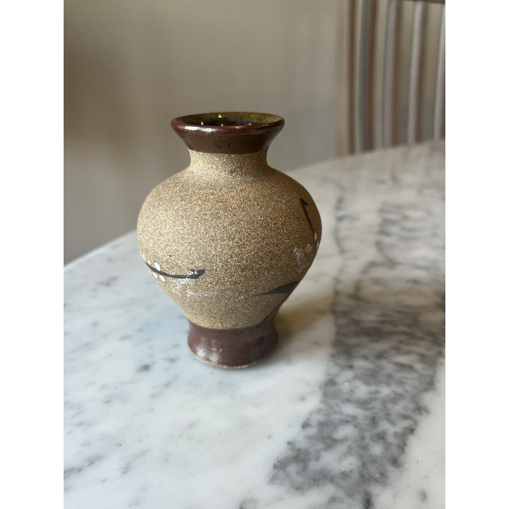 Hand Painted Floral Ceramic Art Pottery Bud Vase Tonala Style Decorative - Picture 3 of 7